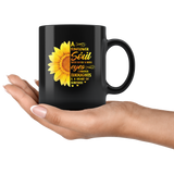 A sunflower soul with rock n roll eyes curious thoughts, heart of surprise black coffee mug