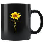 Jesus Sunflower Christian Birthday Occasion Gift Black Coffee Mug