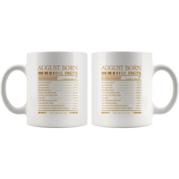 August born facts servings per container, born in August, birthday white gift coffee mugs