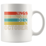 Kings are born in October vintage, birthday white gift coffee mug