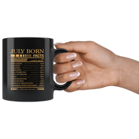 July born facts servings per container, born in July, birthday gift black coffee mug