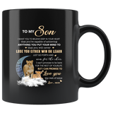 To My Son I Want You To Believe Deep In Your Heart Love Mom Gift For Son Lion Black Coffee Mug