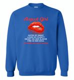 August Girl, Hated By Many Loved By Plenty Heart On Her Sleeve Fire In Her Soul A Mouth She Can't Control - Gildan Crewneck Sweatshirt