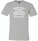 Nebraska Nurses Never Fold Play Cards - Canvas Unisex USA Shirt