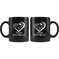 Be Kind Words Don't Rewind Black coffee mug