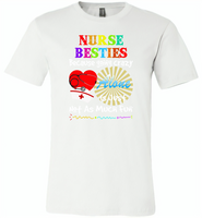 Nurse besties because going cazy alone is just not as much fun - Canvas Unisex USA Shirt