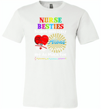 Nurse besties because going cazy alone is just not as much fun - Canvas Unisex USA Shirt