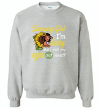 January girl I'm sorry did i roll my eyes out loud, sunflower design - Gildan Crewneck Sweatshirt