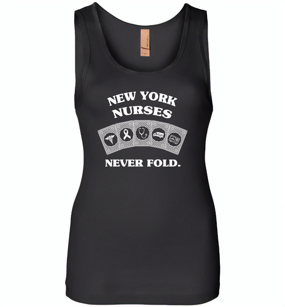 New York Nurses Never Fold Play Cards - Womens Jersey Tank