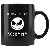 Normal People Scare Me Halloween Gift Black Coffee Mug