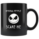 Normal People Scare Me Halloween Gift Black Coffee Mug