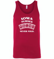 Iowa Nurses Never Fold Play Cards - Canvas Unisex Tank