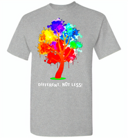 Different not less lgbt tree rainbow gay pride - Gildan Short Sleeve T-Shirt