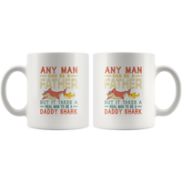 Real man to be a daddy shark vintage, dad, father's day gift coffee mug