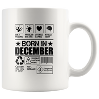Born in December Multi-Tasking Problem Solving Loving Caring Intelligent Birthday Gift White Coffee Mug