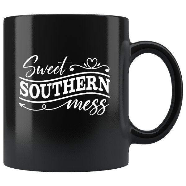 Sweet Southern Mess Tee Black Coffee Mug