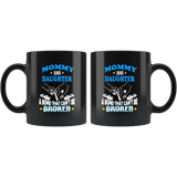 Mommy and daughter a bond that can't be broken father gift black coffee mug