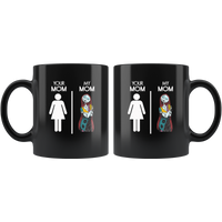 Your mom my mom sally nightmare, mother's day gift black coffee mug