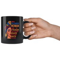 December woman I am Stronger, braver, smarter than you think, birthday gift black coffee mug