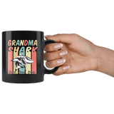 Retro Vintage grandma shark doo doo doo black gift coffee mug