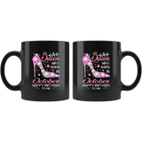 A Queen Was Born In October Happy Birthday To Me Gift For Girl Daughter Diamond Shoes Black Coffee Mug