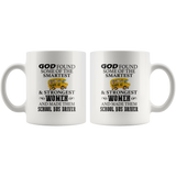 God found some of the smartest and strongest women made them school bus driver white coffee mug