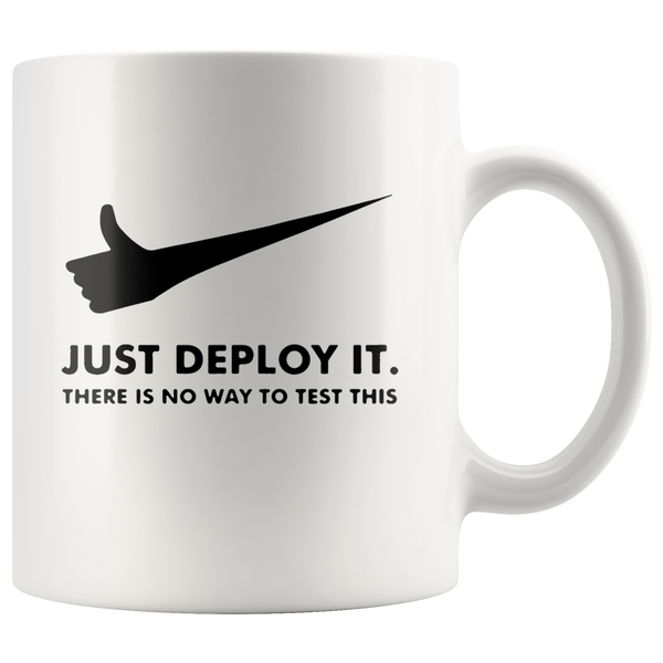 Just deploy it there is no way to test this white coffee mug