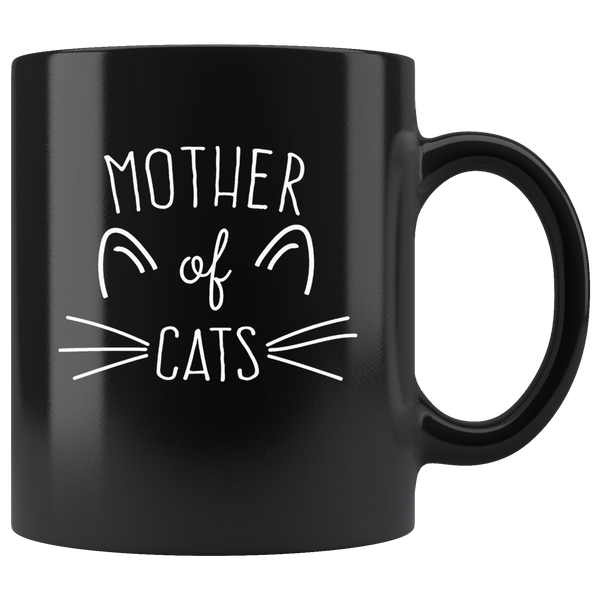 Mother of cats, mother's day gift, love cat black coffee mug