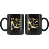 A Queen Was Born In September Glitter Diamond Shoes Birthday Gift For Girl Aunt Mom Black Coffee Mug