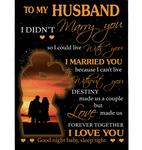 Personalized I Love and Can't Live Without My Husband Blankets Perfect Valentine Day Gift From Wife Black Plush Fleece Blanket