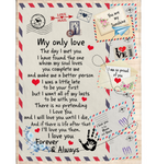 Personalized My Only Love You Make Me Better Person I Love You Boyfriend Girlfriend Gift Letter Envelope Fleece Blanket