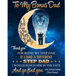 Personalized Custom Thank You Bonus Dad Step Dad Stepdad Fathers Day Gift From Daughter Lion Blanket