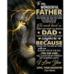 Personalized Custom Dad Lion Wonderful Father I Love You Fathers Day Gift From Daughter Blanket