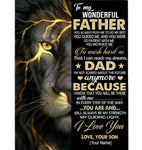 Personalized Custom Dad Lion Wonderful Father I Love You Fathers Day Gift From Son Blanket