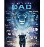 Personalized Custom To My Dad Hero Not Easy Man Raise Child Lion Fathers Day Gift From Daughter Blanket