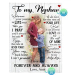 Personalized Custom To My Nephew I Love You Forever Always Customize Photo Gift From Aunt Uncle Blanket