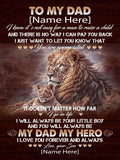 Personalized To My Dad Not Easy Raise Child I Love You Appreciated My Hero Lion Father’s Day Gift From Son Custom Blanket