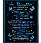 Personalized To My Daughter I Love You Blankets Gift From Dad Butterfly Black Fleece Blanket