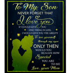 Personalized To My Son Never Forget That I Love You Blankets Gift From Mom Black Plush Fleece Blanket