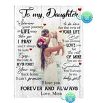 Personalized Custom To My Daughter I Love You Forever Always Customize Photo Gift From Mom Blanket