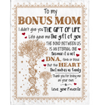 Personalized Custom To Bonus Mom Not DNA Heart Make Us Family Thank you Mothers Day Gift Blanket