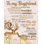 Personalized To My Boyfriend I Love You Forever And Always Deer Blankets Gift From Girlfriend White Plush Fleece Blanket
