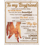 Personalized To My Boyfriend I Love You Forever And Always Hands Blankets Gift From Girlfriend White Plush Fleece Blanket