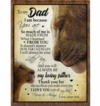 Personalized To My Dad My Loving Father Thanks For Sacrifices I Love You Forever Always Gift From Son Lion Black Fleece Blanket