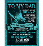 Personalized To My Dad Not Easy For Man Raise Child You Are Appreciated I Love You Fathers Day Gift From Daughter Fleece Blanket