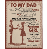 Personalized To My Dad Not Easy Raise Child I Love You Fathers Day Gift Ideas For Dad From Daughter Fleece Blanket