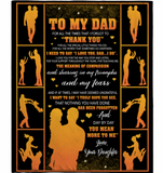 Personalized To My Dad Thank You I Love You Gift From Daughter Fathers Day Gift Black Fleece Blanket