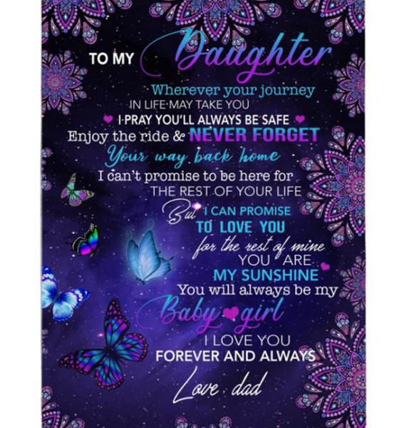 Personalized To My Daughter Dad Love You For The Rest Of Mine Forever Always Mandala Gift Fleece Blanket