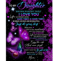 Personalized To My Daughter I Love You Be Brave Bold Beautiful Butterfly Mandala Gift From Mom Fleece Blanket