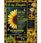 Personalized To My Daughter I Love You So Kind Caring Proud Sunflower Gift From Mom Fleece Blanket